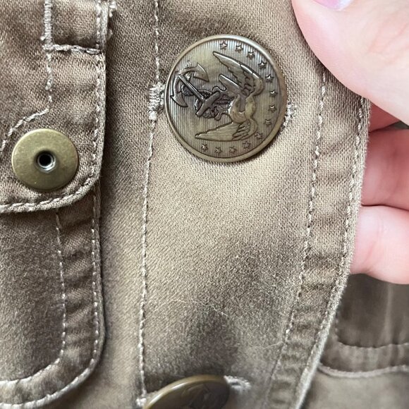 J. Crew Brown Belted Utility / Military Jacket- Size S - Picture 5 of 7